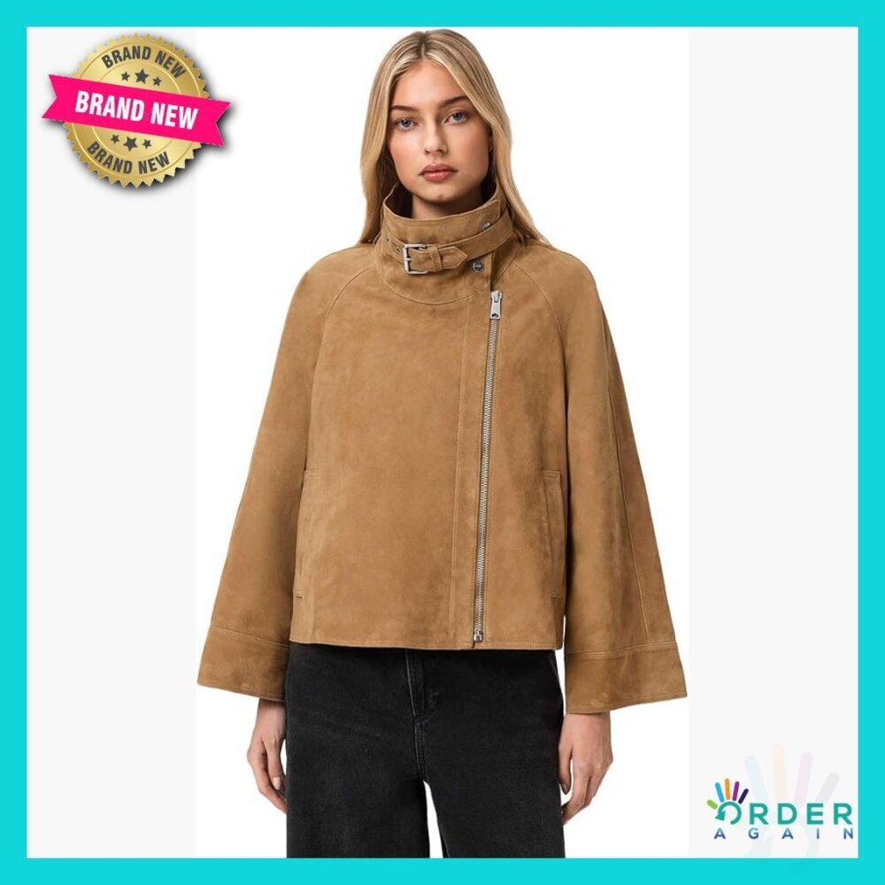 Suede Jacket Long Sleeve Casual Chic Classic Oversized Zipper Closure Timeless